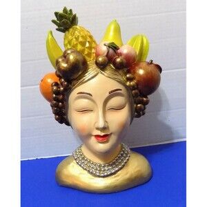 NEW Rare Carmen Miranda Statue Figurine Bust Decor Brazil Tropical Decor Latin
